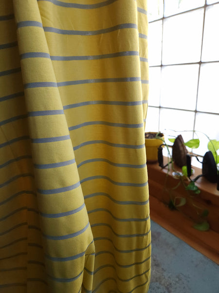Organic Jersey Knit / Mustard Khaki Stripe