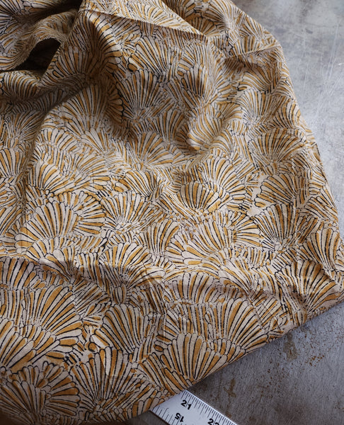 Indian Cotton / Hand Block Print / Sunshine Clam