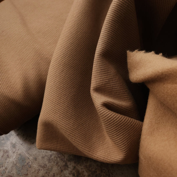 Organic Rib Knit / Camel | Oak Fabrics