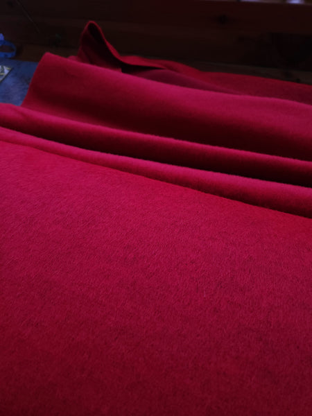 Wool Mohair Coating / Pillar Box Red