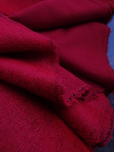 Wool Mohair Coating / Pillar Box Red