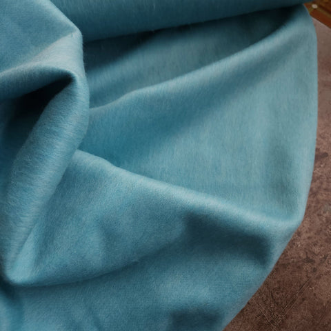 Wool Mohair Coating / Aqua Blue