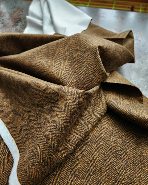 Cotton Flannel / Bronze Herringbone