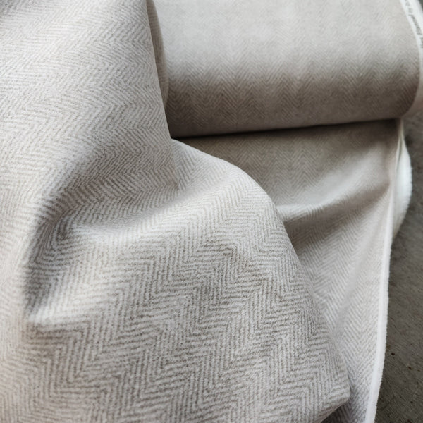 Cotton Flannel / Taupe Herringbone