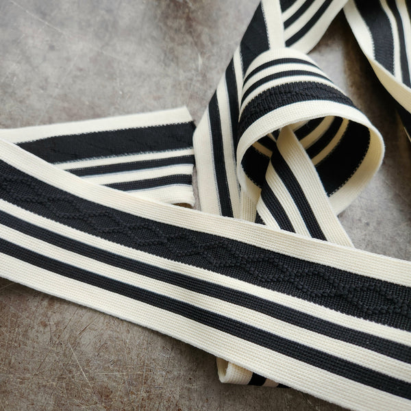 Oak Ribbing Striped Ribbing / Jacquard Black | Oak Fabrics