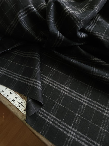 Wool Coating / Black Grey Plaid
