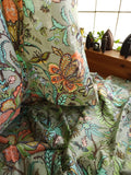 Indian Cotton / Screenprint / Sage Floral