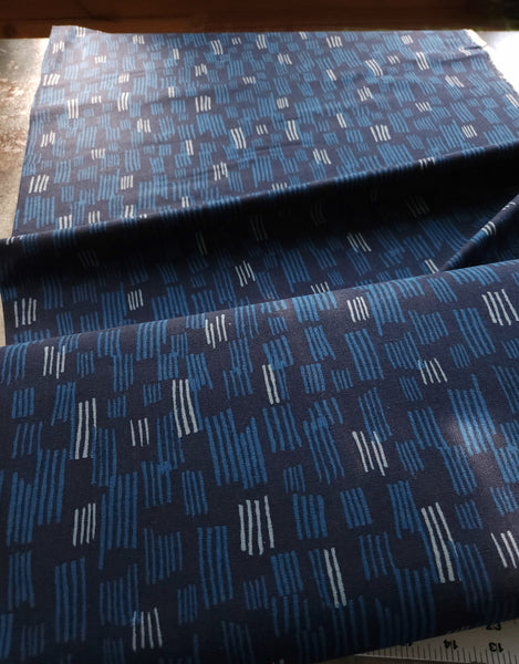 Cotton Flax Blend / Orchard Run / Lines Blue