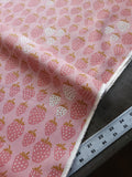 Cotton Linen Blend / Strawberry Patch / Pink