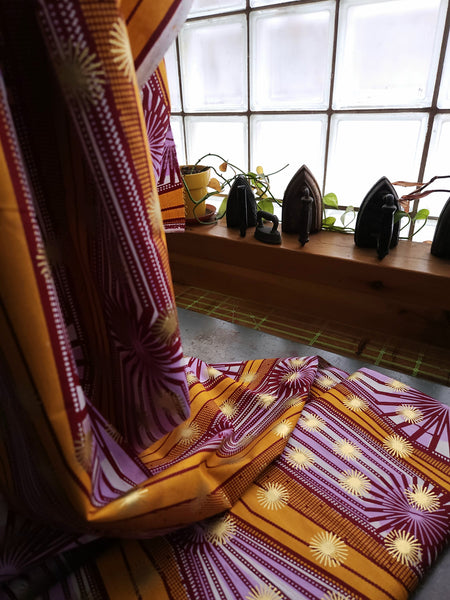 African Wax Print / Grappa Metallic