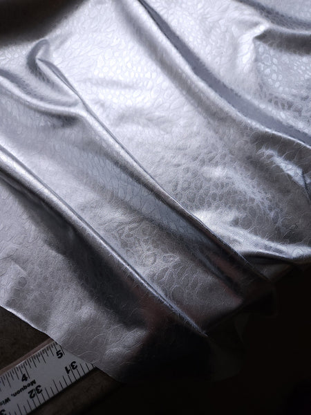 Metallic Poly Spandex / Silver Croc
