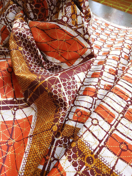 African Wax Print / Amber Metallic