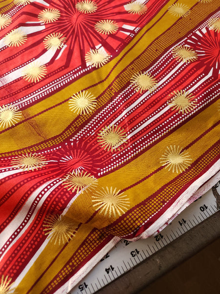 African Wax Print / Coral Metallic