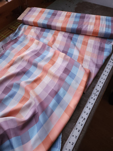 Rayon Challis / Color Block / Haze