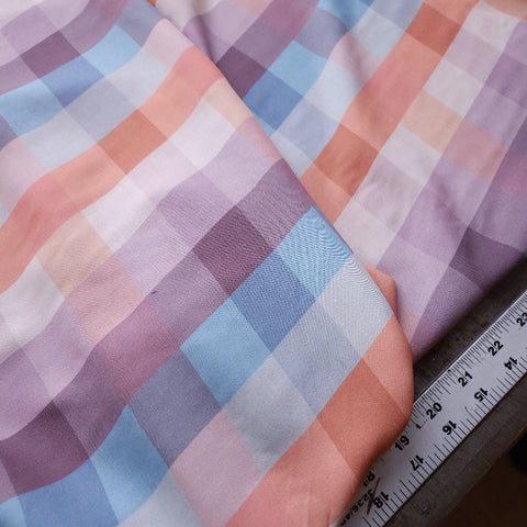 Rayon Challis / Color Block / Haze