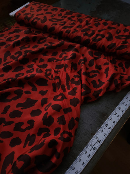 Viscose Twill / Cheetah / Blood Orange