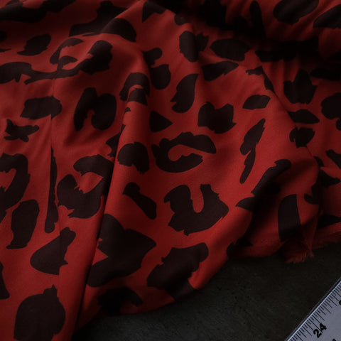 Viscose Twill / Cheetah / Blood Orange