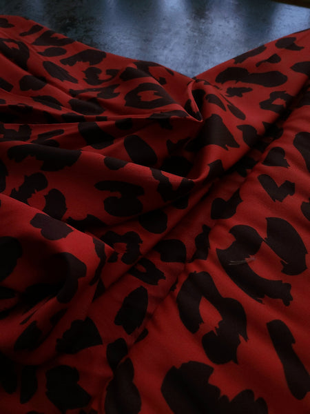 Viscose Twill / Cheetah / Blood Orange