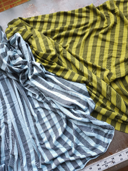 Viscose Textured Jersey / Green Stripe