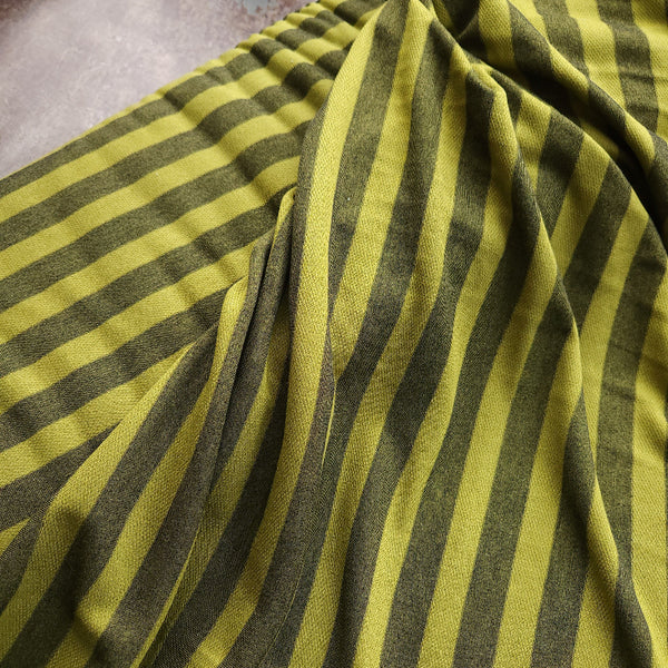 Viscose Textured Jersey / Green Stripe