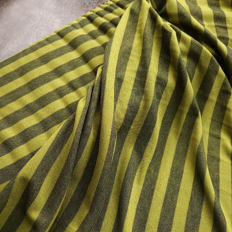 Viscose Textured Jersey / Green Stripe