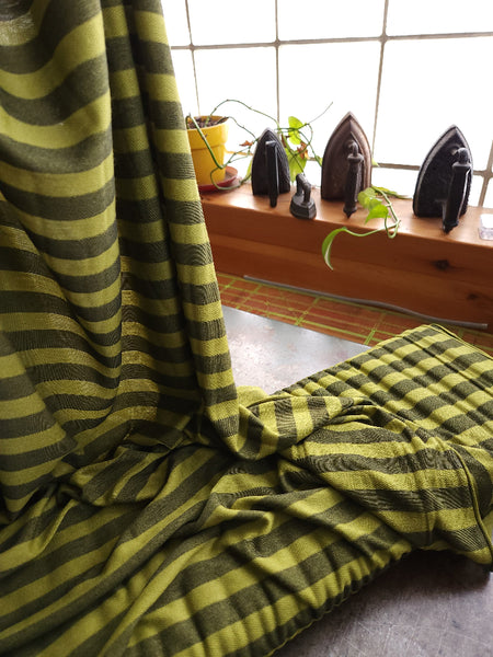 Viscose Textured Jersey / Green Stripe