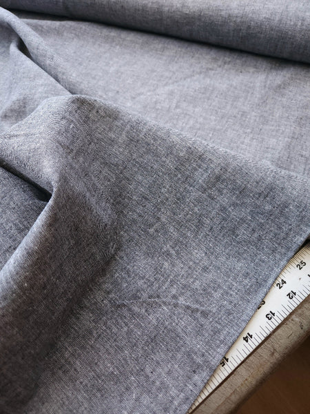 Yarn Dyed Cotton Linen / Black Chambray
