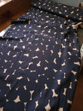 Viscose Challis / Dotty / Dark Navy