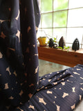 Viscose Challis / Dotty / Dark Navy