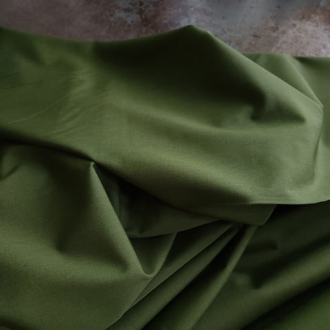 Organic Cotton Poplin / Khaki Green