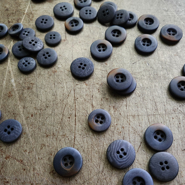 Denim Corozo Buttons / 15mm, 18mm or 20mm / Set of 6