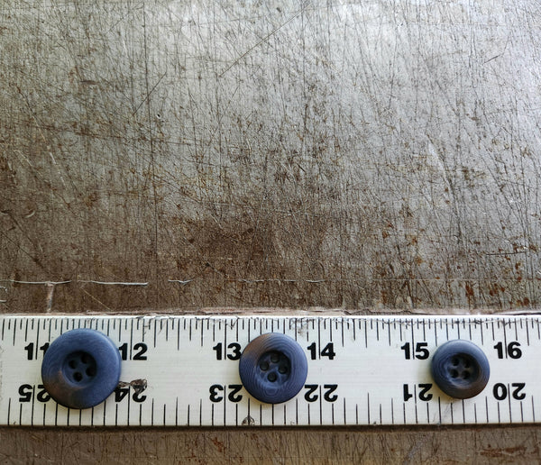 Denim Corozo Buttons / 15mm, 18mm or 20mm / Set of 6