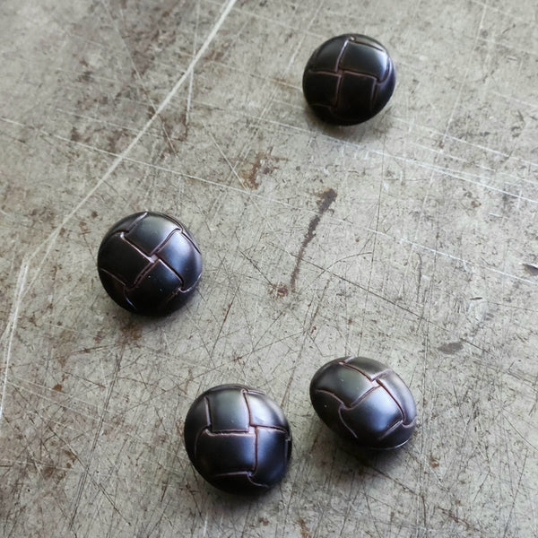Leather Buttons / 20mm or 23mm / Brown / Set of 4