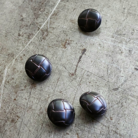 Leather Buttons / 20mm or 23mm / Brown / Set of 4