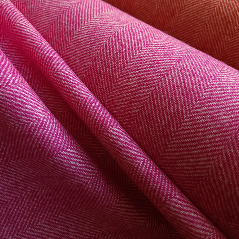 Yorkshire Herringbone Wool / Fuchsia