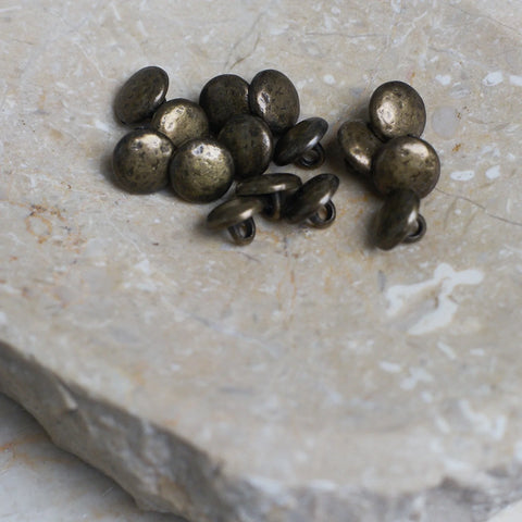 Moon Buttons / 10mm / Set of 6 / Antique Brass