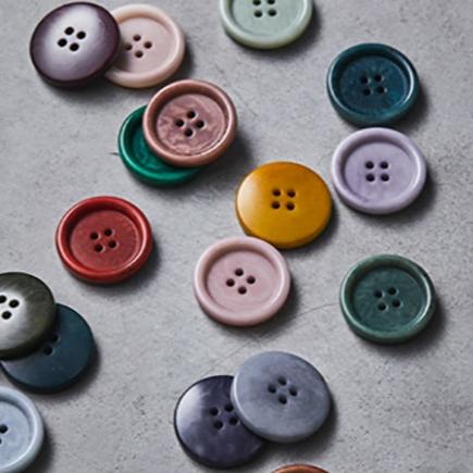 Dish Corozo Buttons / 20mm + 25mm / Set of 6 / Color Options