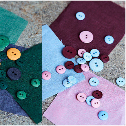 Cotton Buttons / 11mm or 18mm / Set of 6 / Color Options