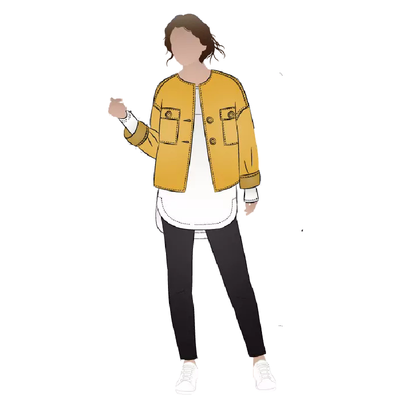 Style Arc Printed Sewing Pattern Adelaide Jacket Oak Fabrics