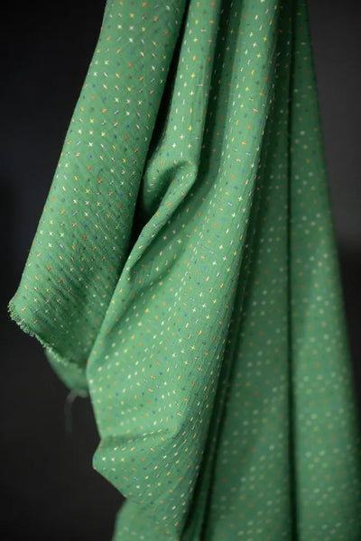 Indian Cotton / Green Bobbette Cross Stitch