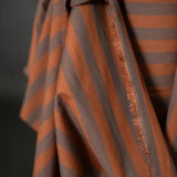 Organic Cotton Linen Stripe / Double Chocolate