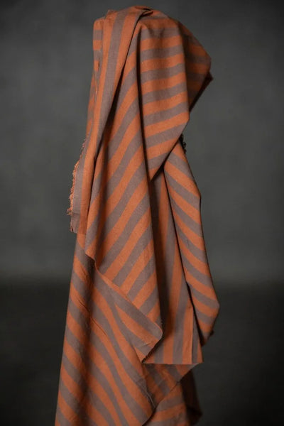 Organic Cotton Linen Stripe / Double Chocolate