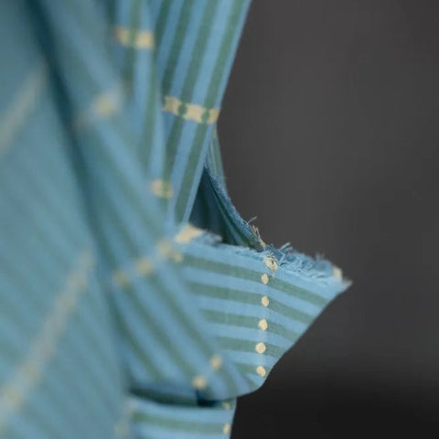 Indian Cotton / Blue Lumiere Stripe