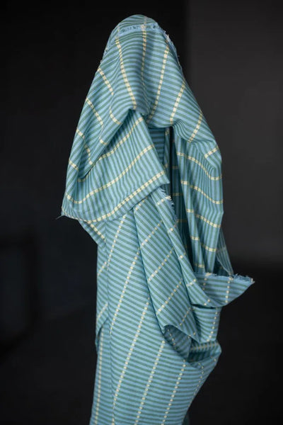 Indian Cotton / Blue Lumiere Stripe