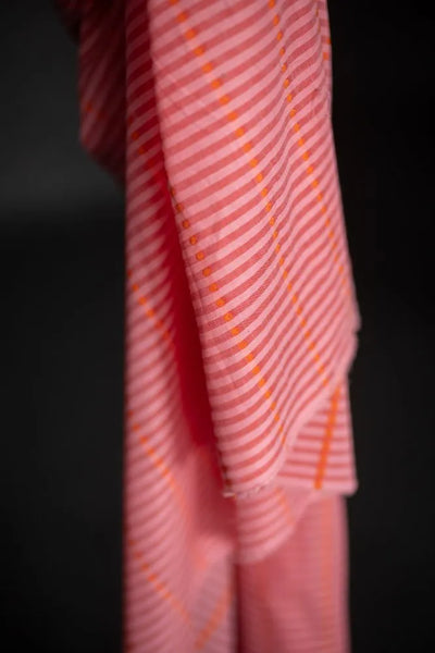Indian Cotton / Pink Lumiere Stripe