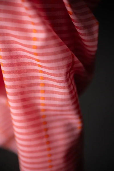 Indian Cotton / Pink Lumiere Stripe