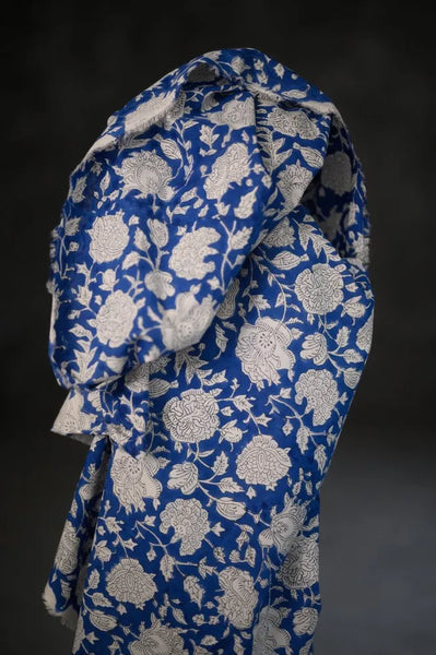 Indian Cotton / Hand Block Print / Posy Flower