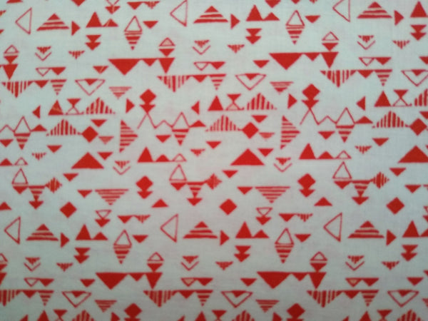 Cotton Lawn / Triangles / Red