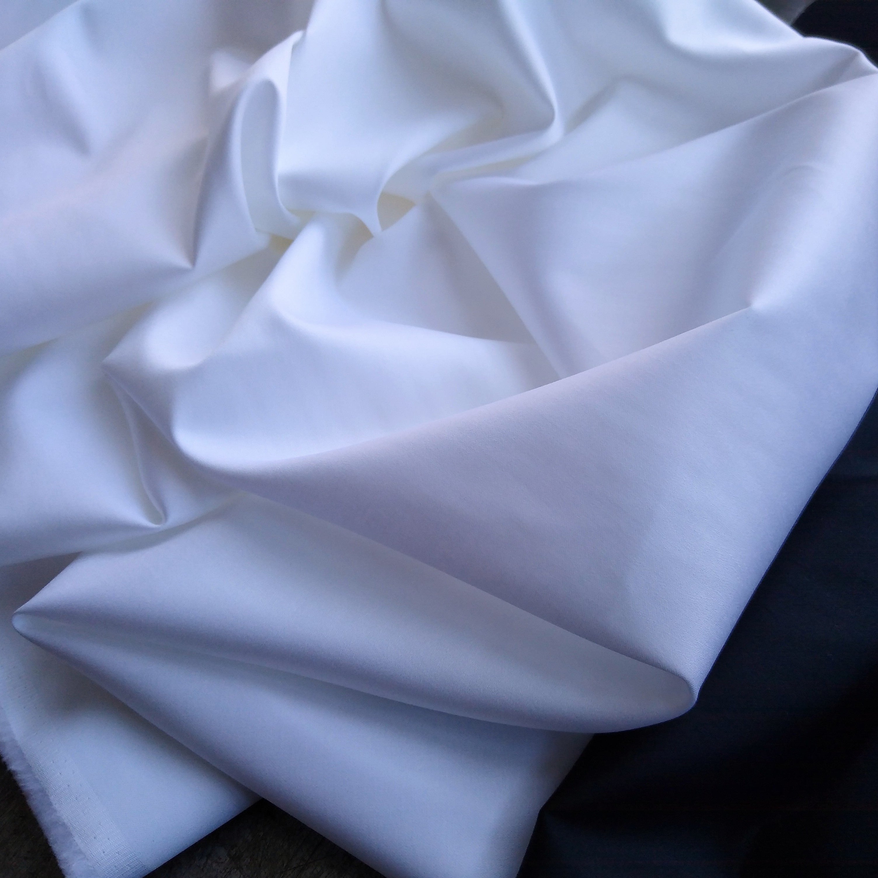 4oz Cotton Sateen / White / Garment Fabric