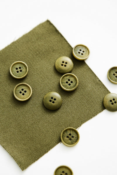 Corozo Buttons / 15mm / Set of 6 / Color Options
